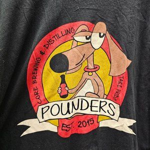 T Tee Black Men Shirt CORE Brewing & Distilling Pounders Take Pride Logo Dog 3XL